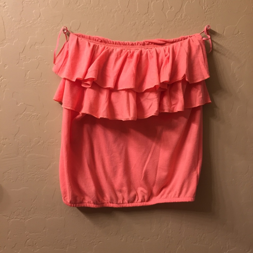 American Eagle Coral Strapless shirt